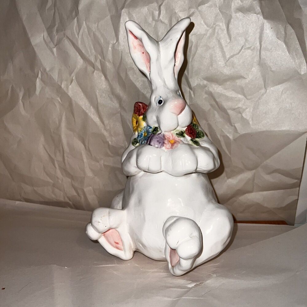 Vintage Ceramic Easter Bunny 9” Rabbit Hare Nantucket?